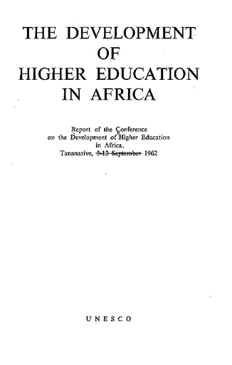 The Development of higher education in Africa